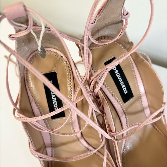 Dsquared2 leather lasercut accents pimps pink size EU 36 leather US 5 - Picture 7 of 12